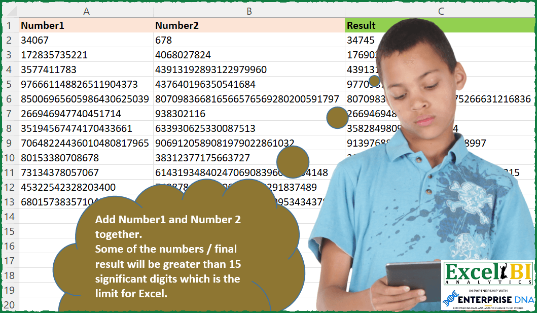Add Large Text Numbers