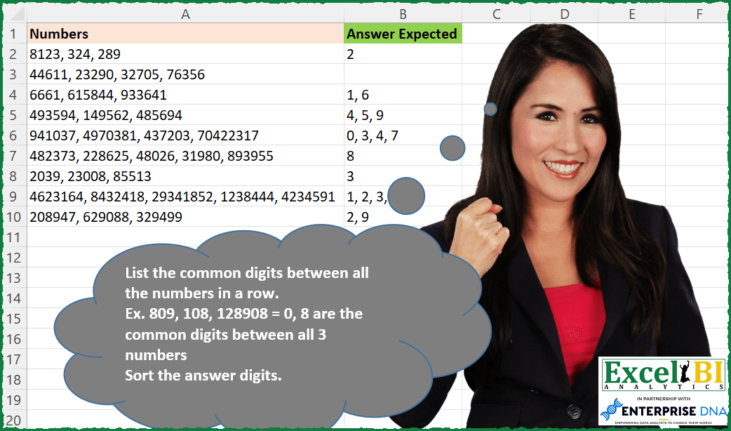Common Digits in Row