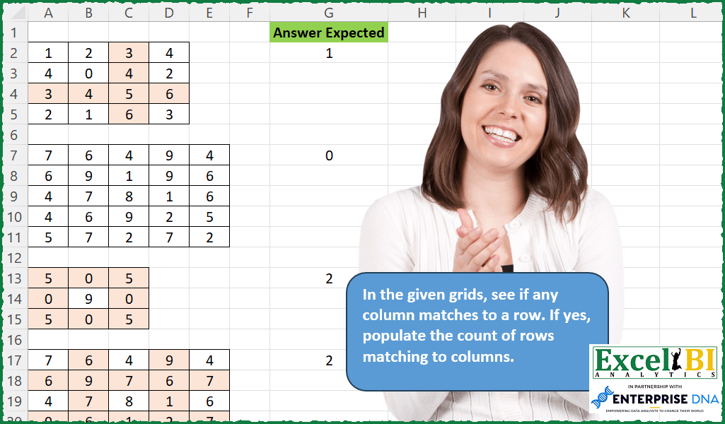 Count Matching Rows and Columns