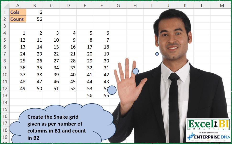 Create Snake Number Grid