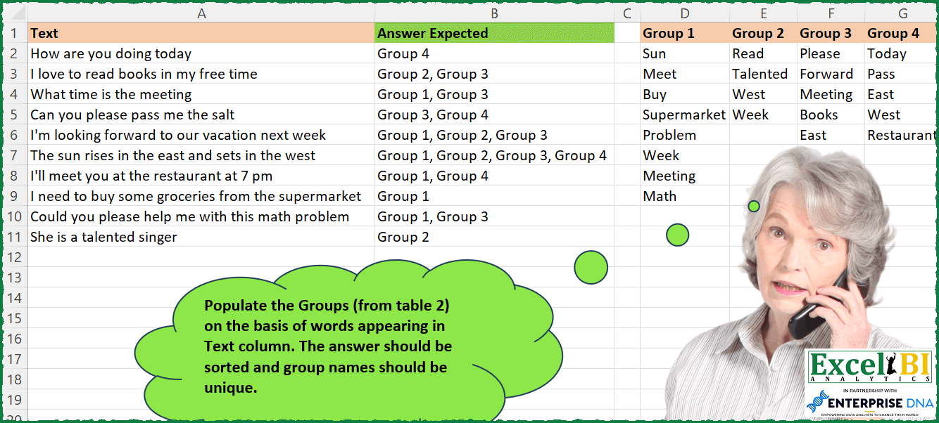 Group Text by Keyword