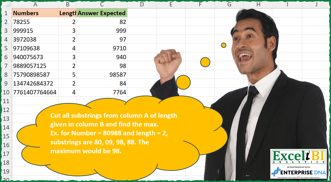 Find Max Substring from Length