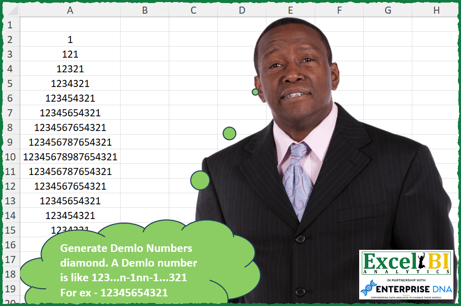 Generate Demlo Numbers diamond