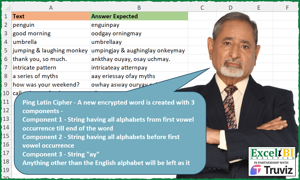 Convert to Pig Latin Cipher | Excel, R & Python Challenge