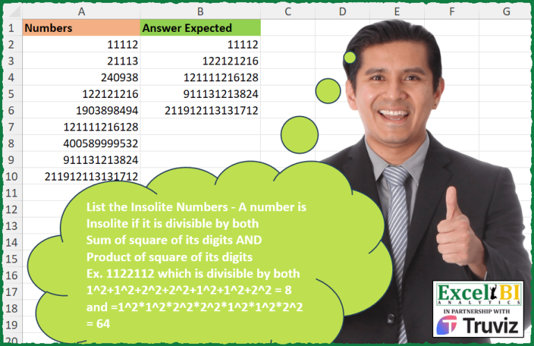 Find Insolite Numbers | Excel, R & Python Challenge image.