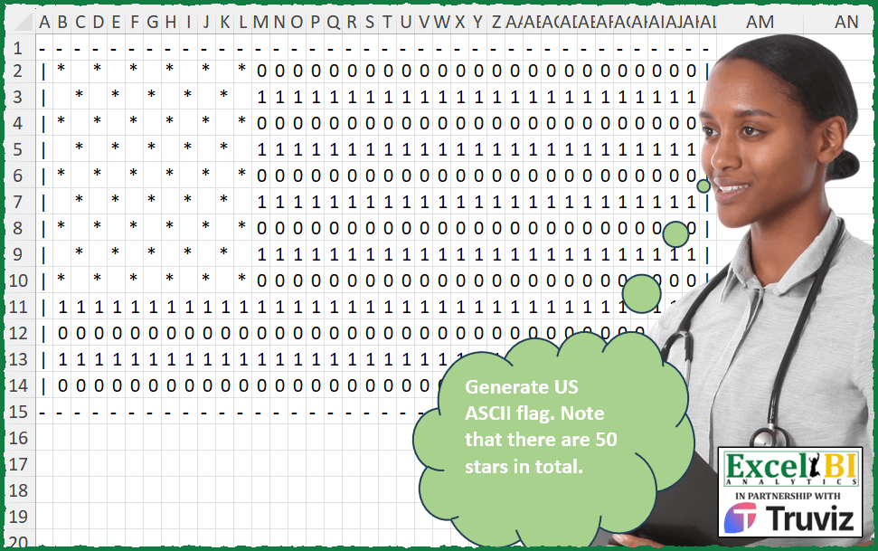 Render ASCII US Flag