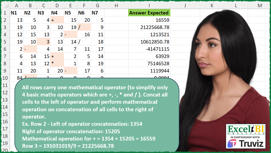 Evaluate Concatenated Math Rows