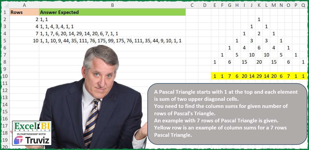 Sum Pascal Triangle Columns