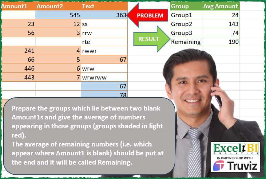 Average Between Blank Groups