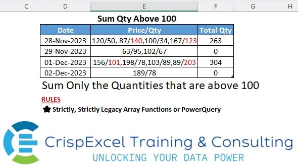 Split and  Sum a Text String Using a Criteria